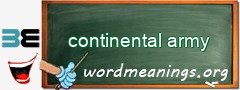 WordMeaning blackboard for continental army